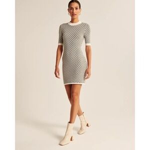 Abercrombie & Fitch Black and White Checker Knit Dress